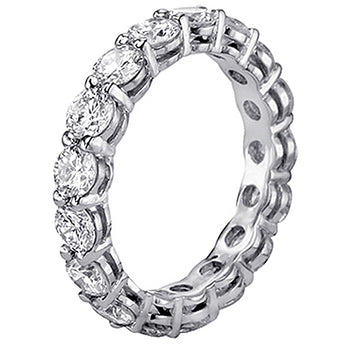 3.60 CT Shared Prong Round Diamond Eternity Wedding Band in 14k White Gold